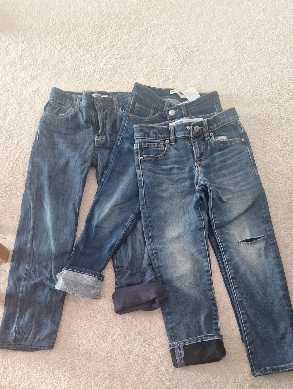 Levi's, Carter's, Old Navy's Set Of 3 Blue Denim Jeans Trio